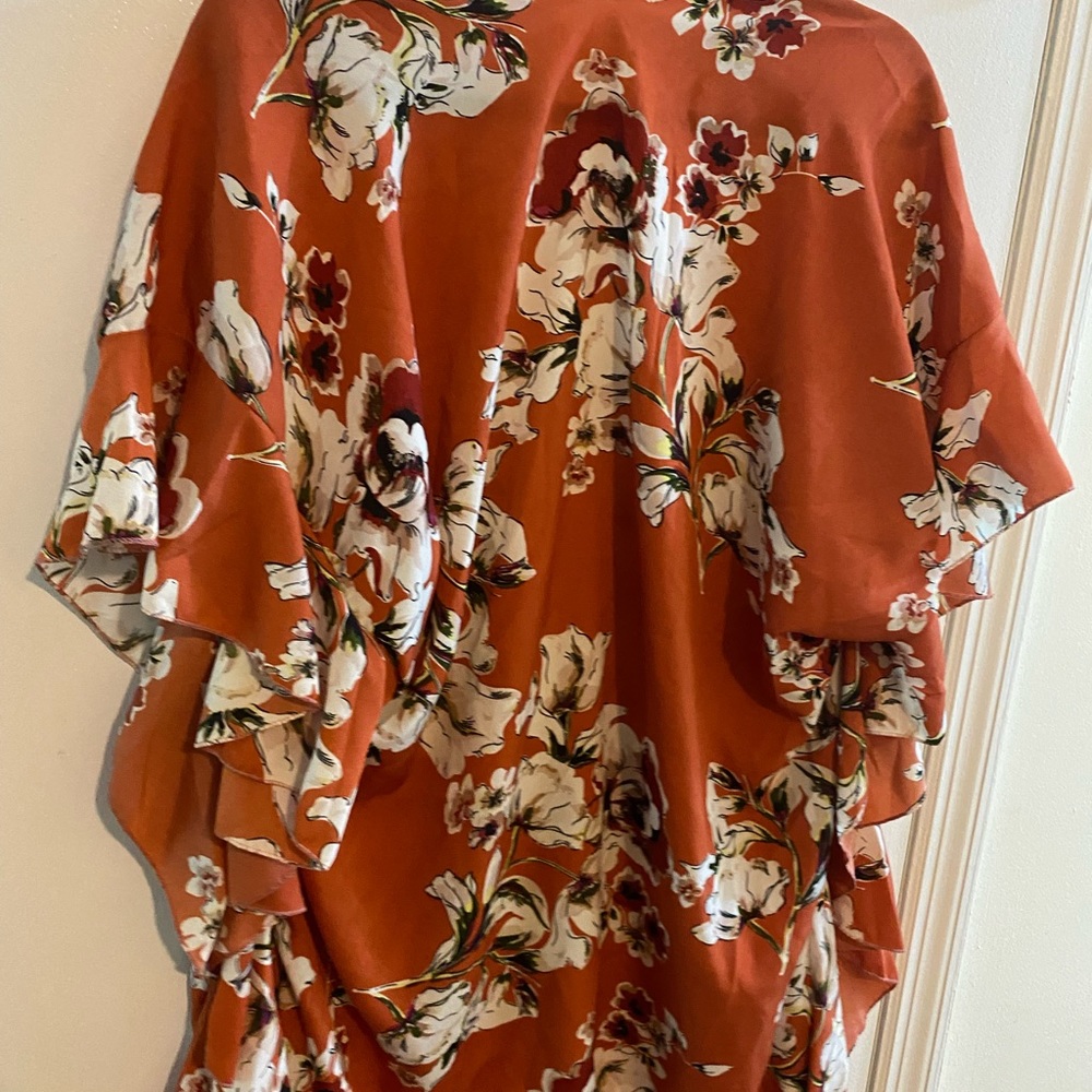 Orange floral Kimono